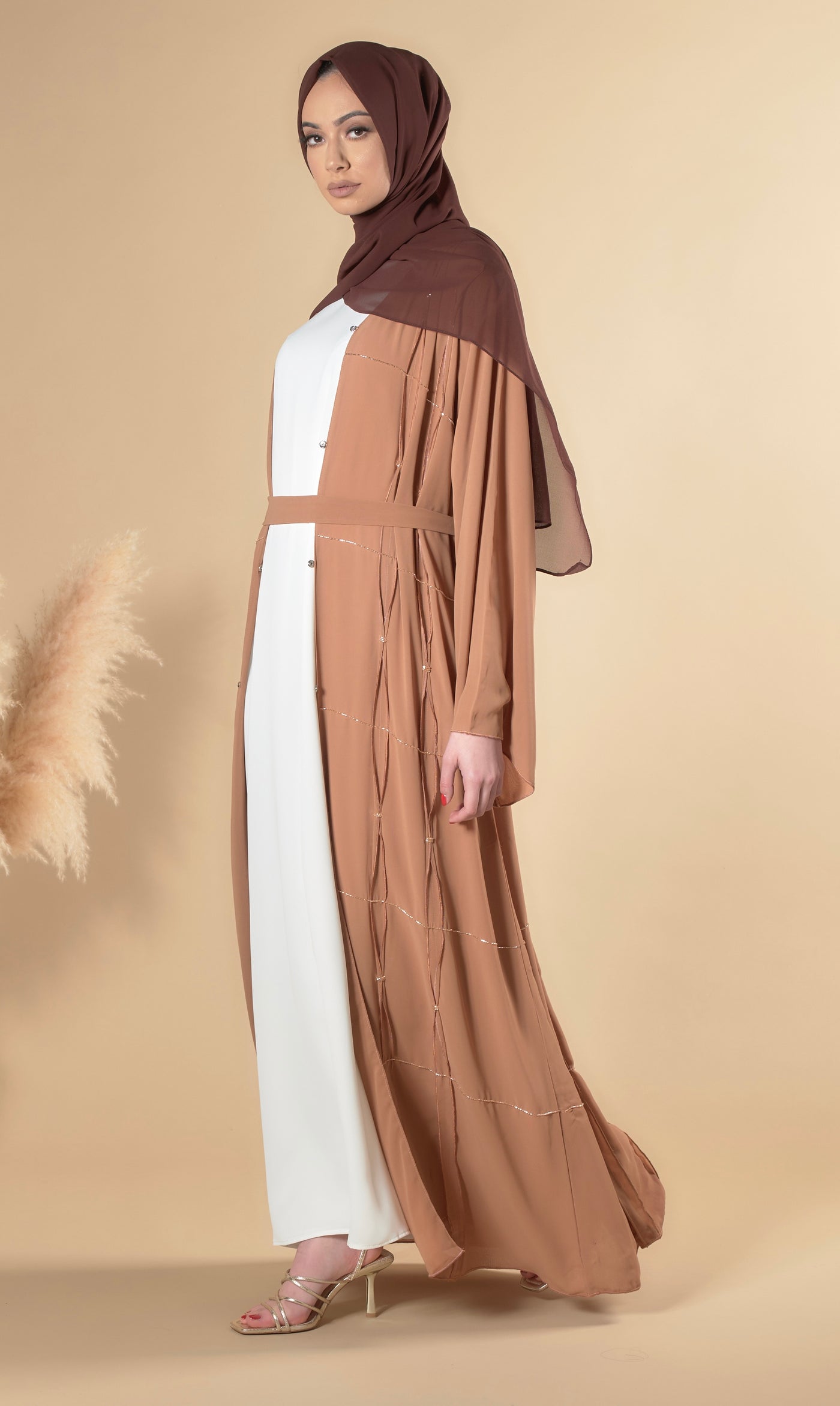 occasional open abaya caramel