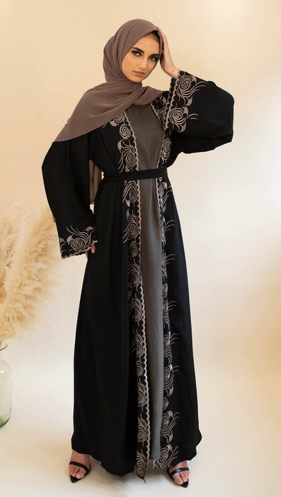 Aaliya Collections Dalila Abaya with Matching Slip