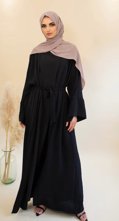 Aaliya Collections Black Slip And Abaya Set