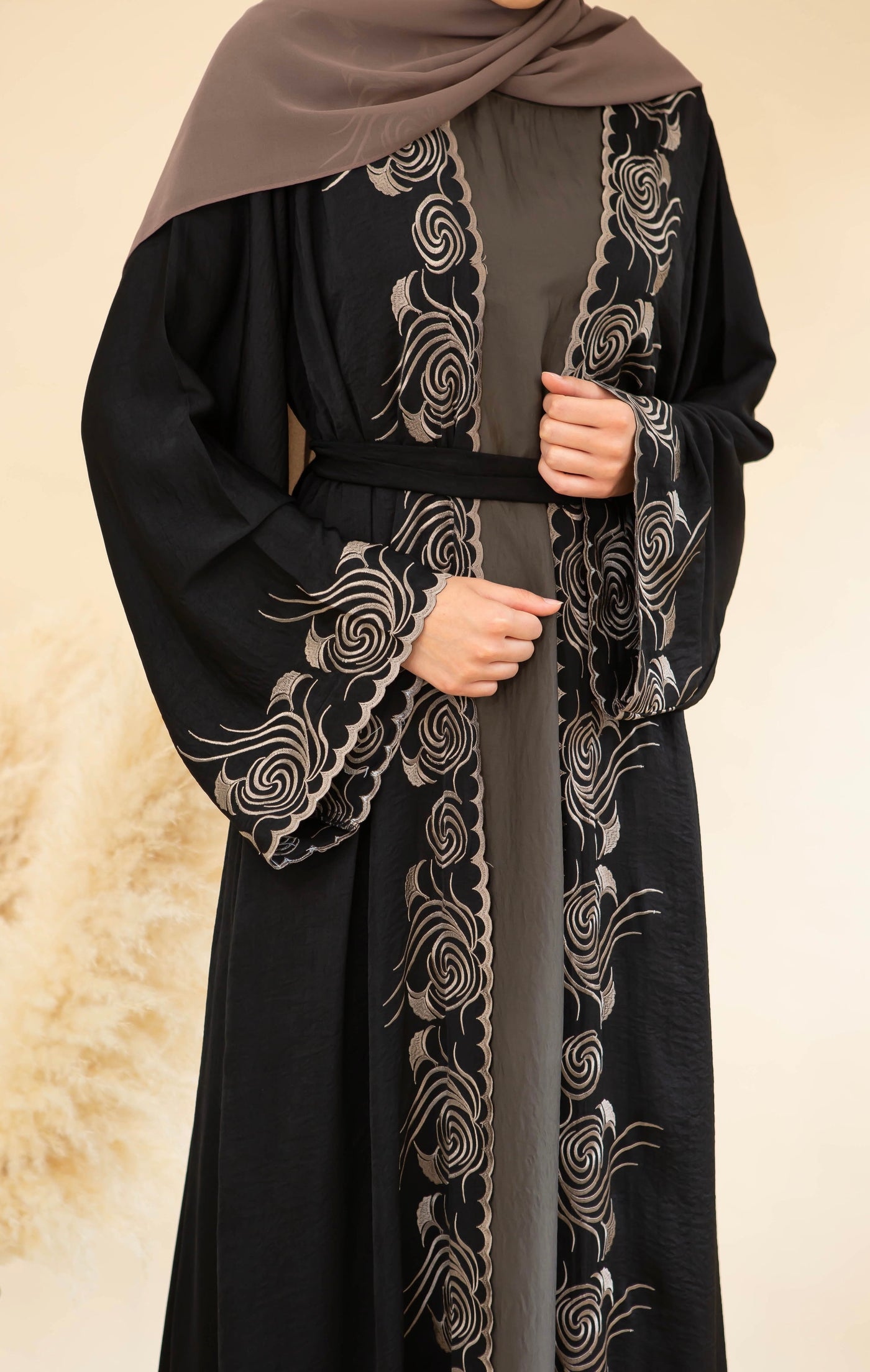 Aaliya Collections Dalila Abaya with Matching Slip