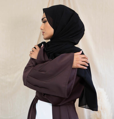 AALIYA COLLECTIONS Balloon Sleeve Abaya Walnut