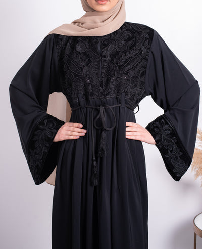 Aaliya Collections Mia Velvet Embroidered Abaya