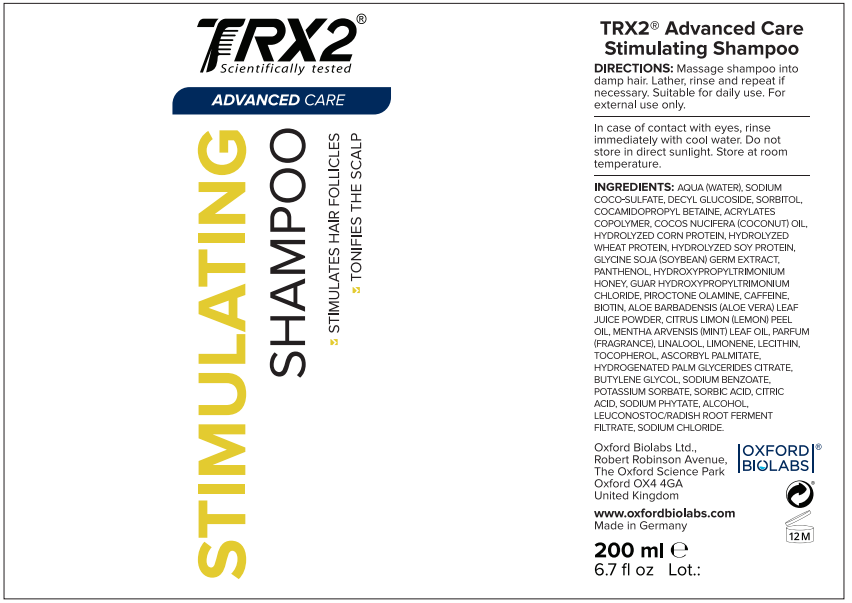 TRX2 Stimulating Shampoo label