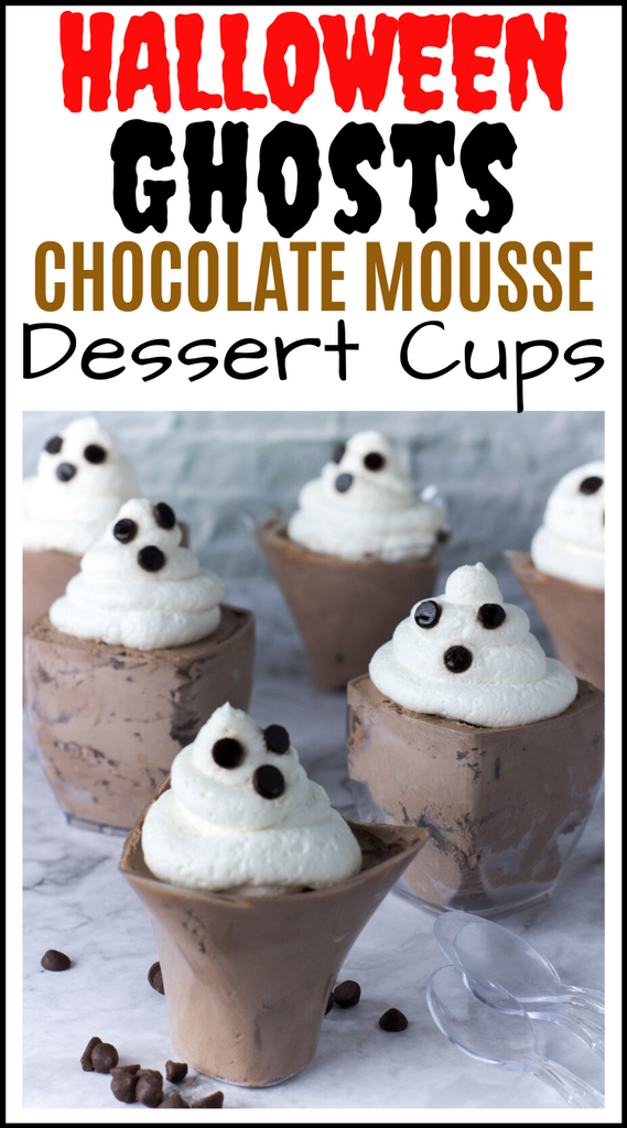 Halloween Ghosts Chocolate Mousse Dessert Cups