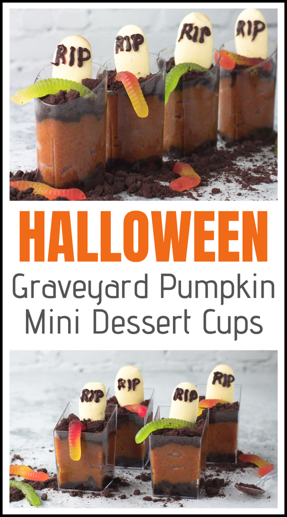 halloween graveyard pumpkin mini dessert cups