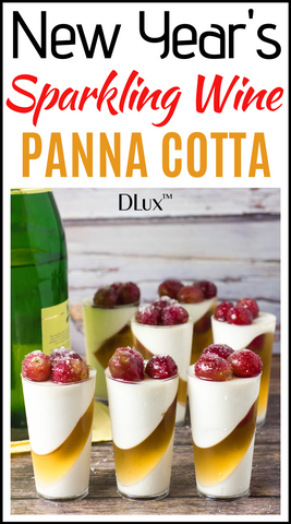 New Year's Sparkling Wine Panna Cotta Mini Dessert Cups