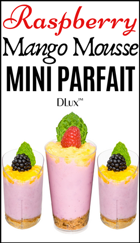 Raspberry Mango Mousse Mini Parfait dessert cups
