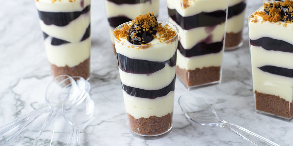 no-bake blueberry cheesecake shooters