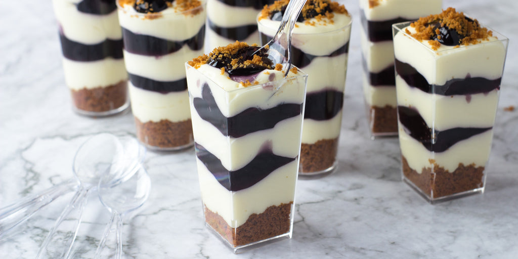 no-bake blueberry cheesecake shooters
