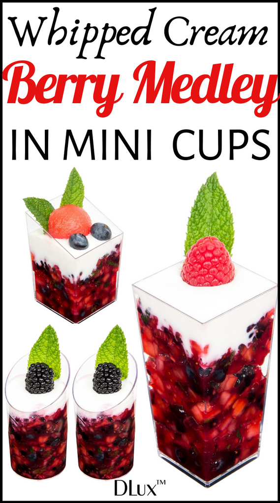 whipped cream berry medley in mini cups christmas dessert idea