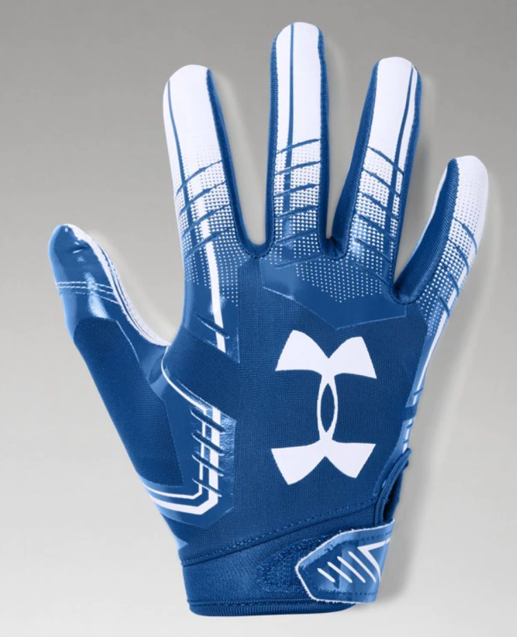 blue youth football gloves
