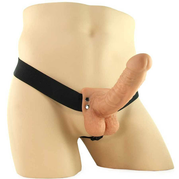 Hollow Penis Extension Sleeve 7 Inch Tan Strap On Cock Sheath pic