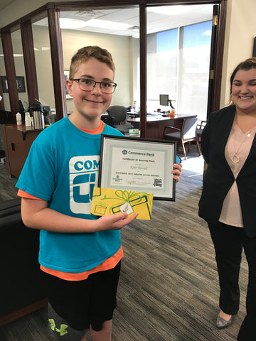 $100 financial award to support Kyler's endeavors from Commerce Bank