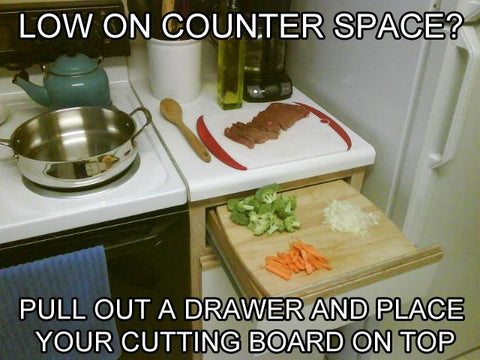 Use a Cutting Board For Extra Counter Space