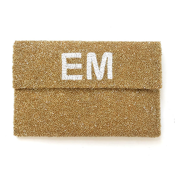 personalized beaded clutch