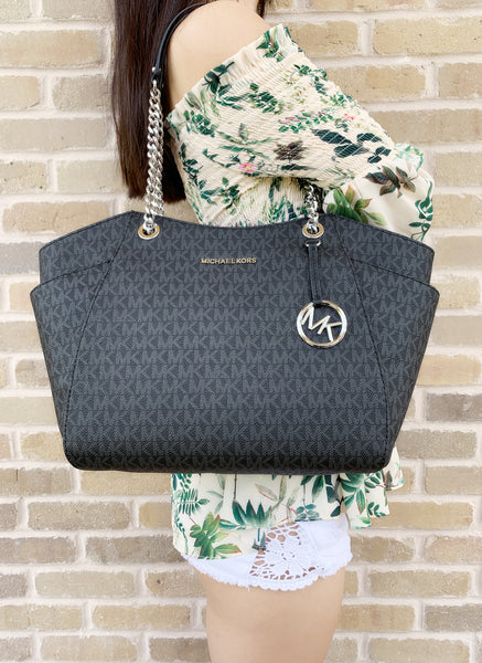 michael kors jet set logo tote black