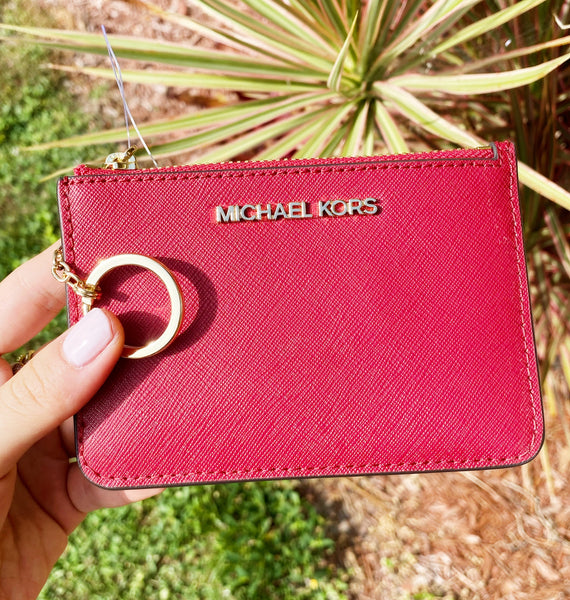 michael kors card holder red