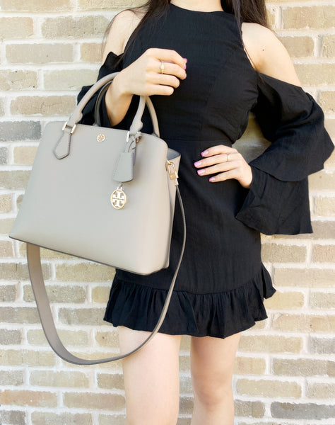 tory burch grey tote