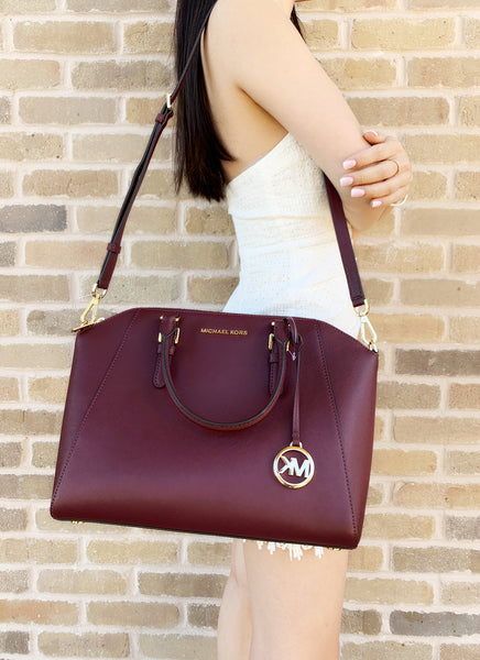 michael kors ciara large saffiano leather satchel