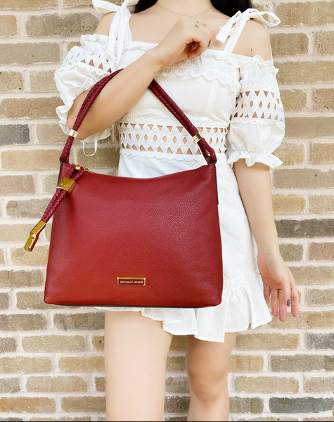 lexington medium pebbled leather shoulder bag