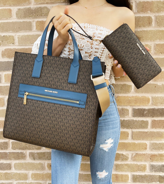 michael kors blue satchel