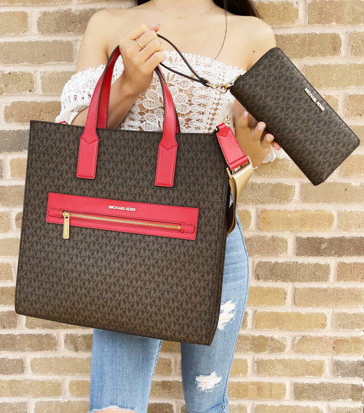 red mk tote