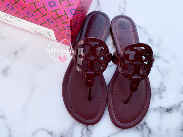 tory burch burgundy sandals