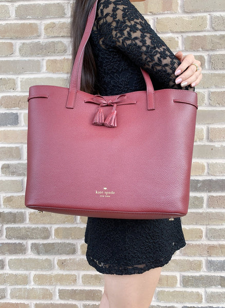 kate spade burgundy tote