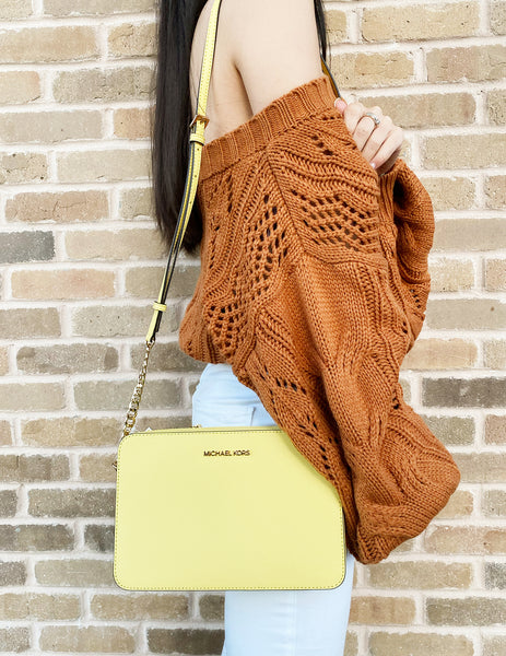 michael kors jet set crossbody yellow