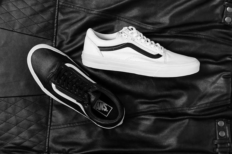 premium leather old skool zip