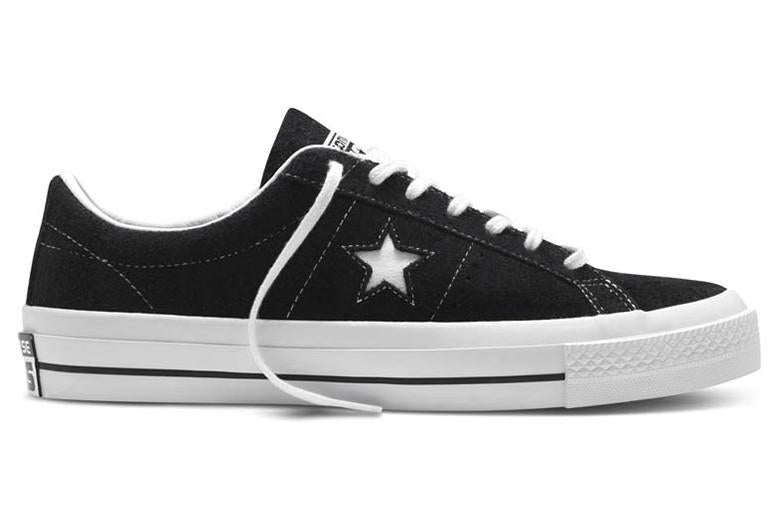 converse one star hairy suede black