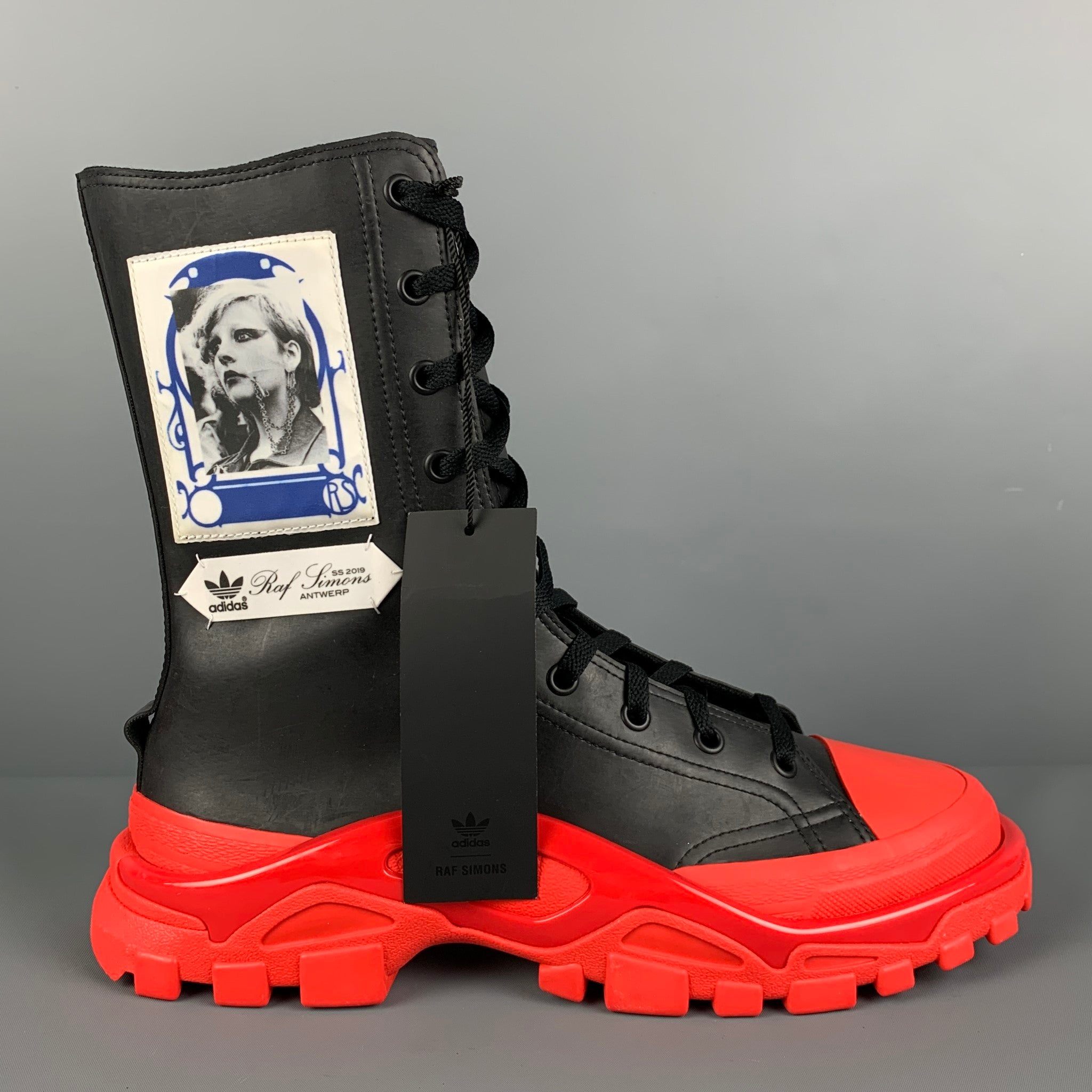 RAF SIMONS x ADIDAS SS 19 Size Black Red Rubber Detroit Boots – Sui Generis Designer Consignment