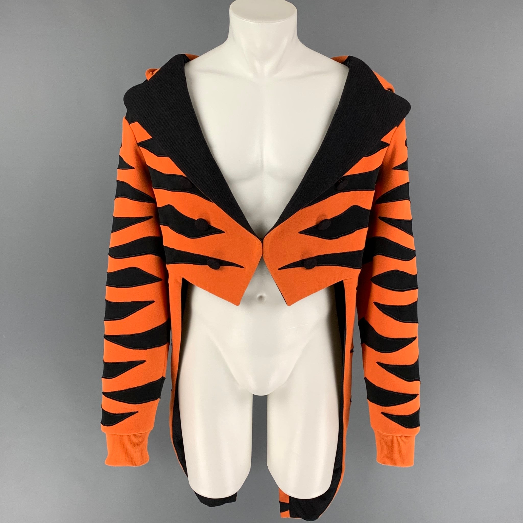 binario Máxima genéticamente JEREMY SCOTT x ADIDAS Size L Orange Black Tiger Cotton Tailcoat Jacket –  Sui Generis Designer Consignment