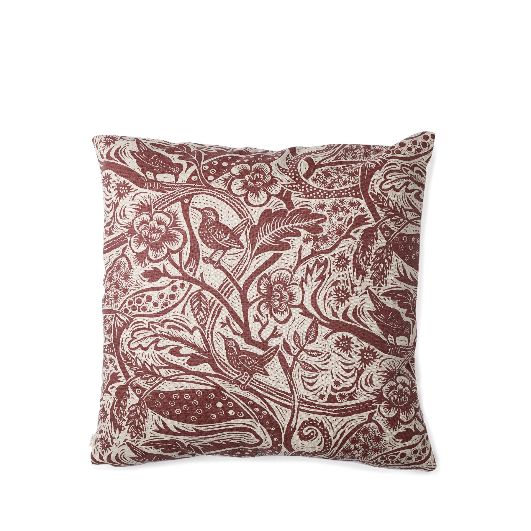Wren Pillow in Burgundy Zoom Image 1