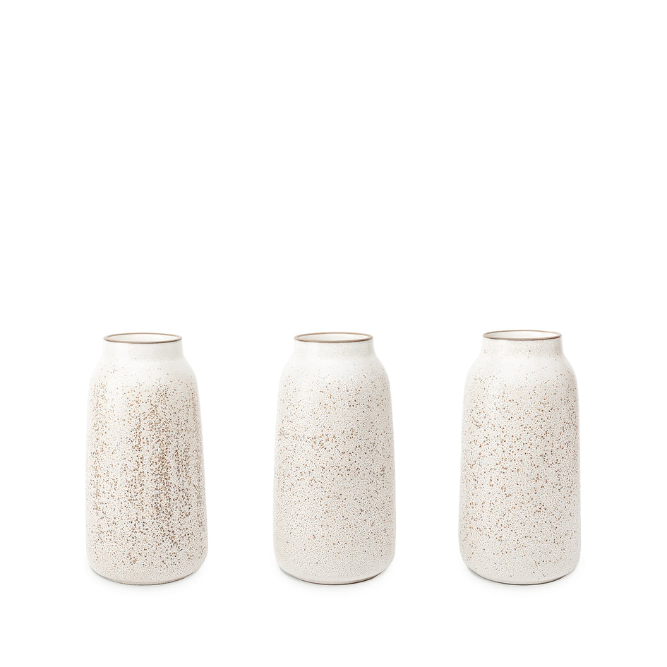 Tall Vase in Opaque White and Matte Brown Image 2