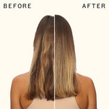 before and after using glass action hydrating hair oil universal elixir | amika