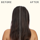 before and after using thicc volumizing base | amika