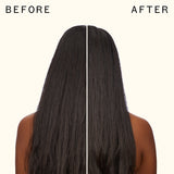 before and after using thicc volumizing base | amika