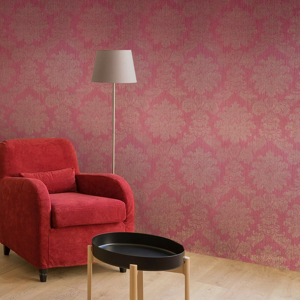 75706 Portofino Burgundy Red Gold Grasscloth damask wallpaper –  wallcoveringsmart