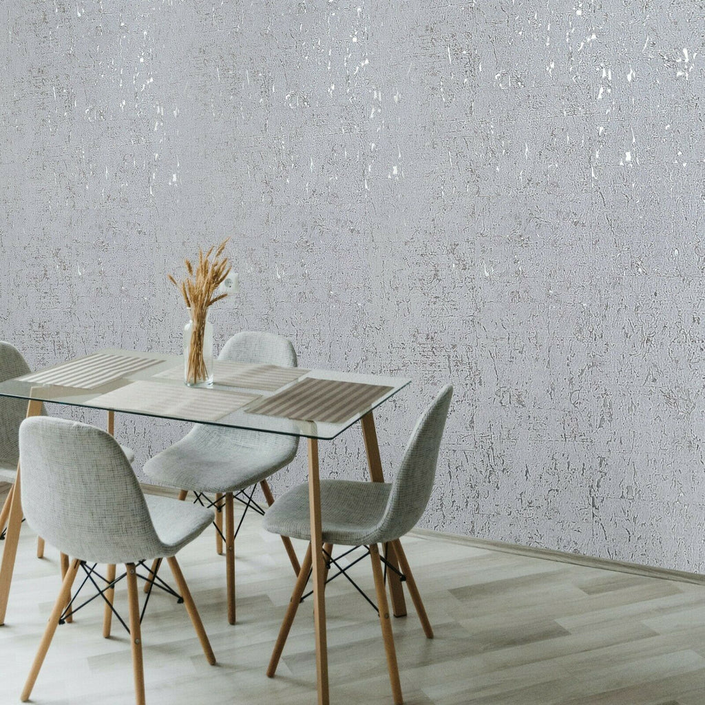 WMSR21040201 Faux Cork industrial gray off white silver Wallpaper –  wallcoveringsmart