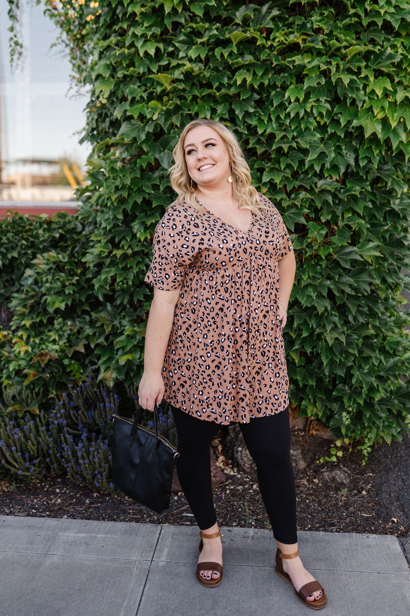 Coffee Date Leopard Print Tunic
