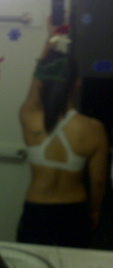 Back shot - Yes, I have Christmas decorations still up on my bathroom mirror. Problem?