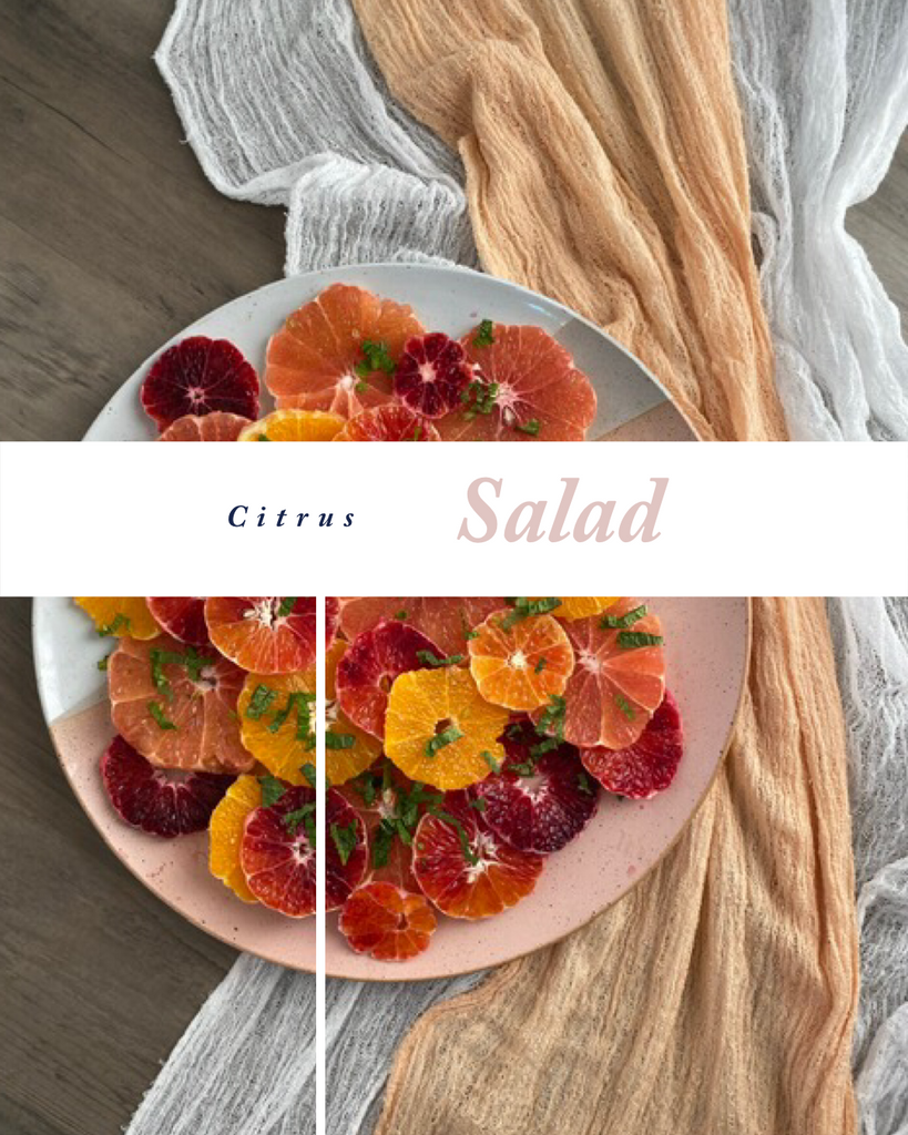 Mothers day brunch picnic recipe stay home boho citrus salad  