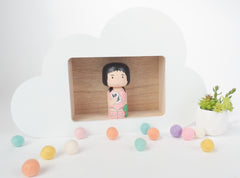 Custom Kokeshi doll and necklace