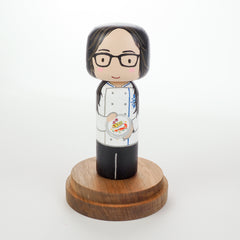 Chef Kokeshi wooden doll