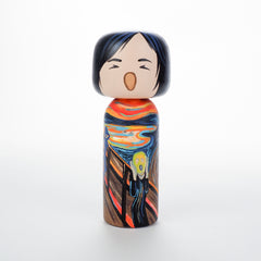 The scream inspired Kokeshi doll - Munch