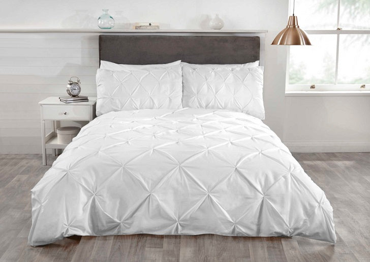 White Pintuck Duvet Cover Set Britains Bedding