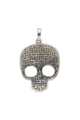 Sterling Silver Diamond Skull Pendant
