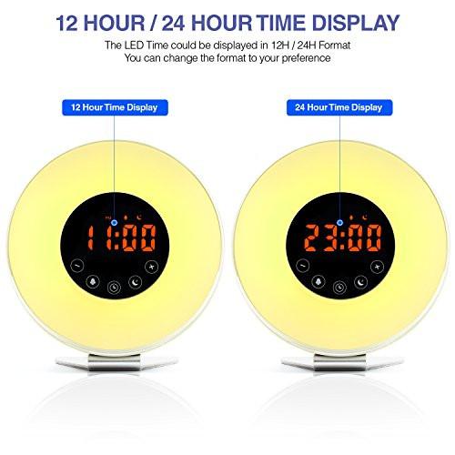 Wake Up Light Alarm Clock 7 Color Light Sunrise Simulator With Nig Zingydecor