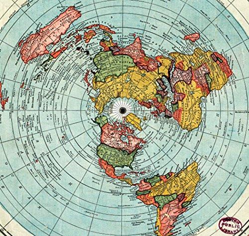 Flat Earth Map - Gleason&#39;s New Standard Map Of The World - Large 24&quot; x – zingydecor